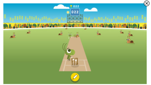 cricket game google doodle