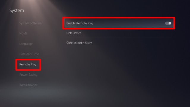 enable remote play ps5