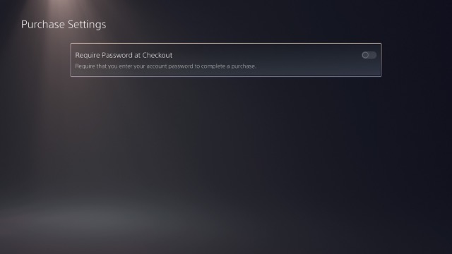 enable require password to checkout ps5