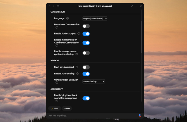 google assistant client settings