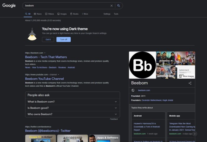 Google Search on Desktop Gets Dark Mode for Some Users - 38