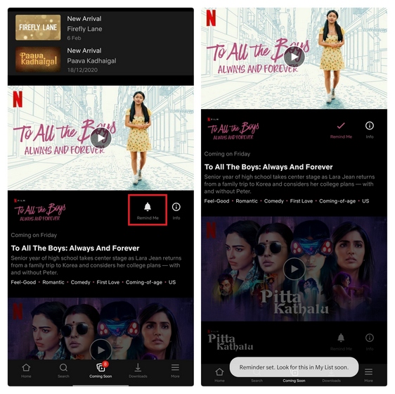 Rappels Mobiles Netflix