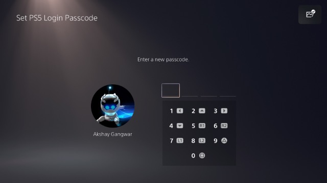password protect user account ps5