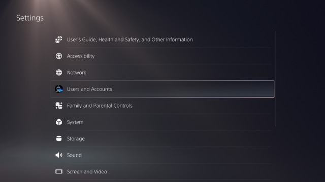 ps5 settings users and accounts