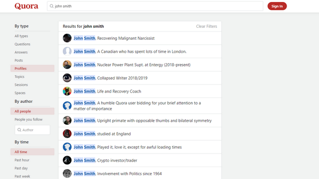 quora people search