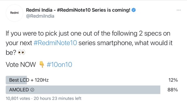 redmi note 10 series - poll deleted