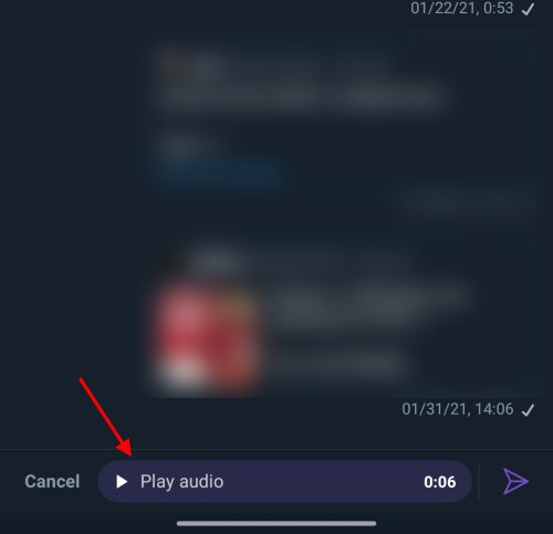 replay audio message