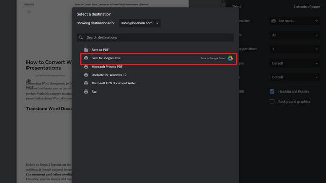 Saving Online PDF Files to Google Drive