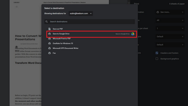 How to 'Save to Google Drive' for PDFs Google Chrome | Beebom