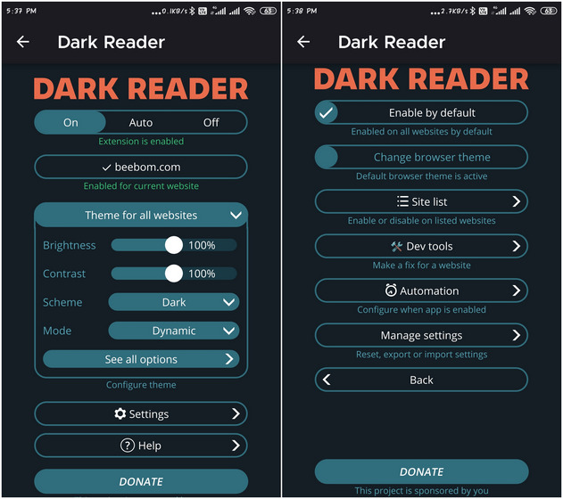 Dark reader best Firefox for Android add-on