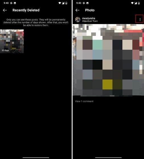 Restore Deleted Posts on Instagram