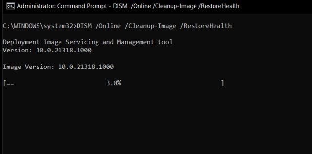DISM Restore Health command in cmd.exe