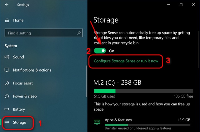 Windows Storage Sense