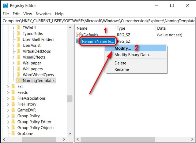 Change Default New Folder Name in Windows 10