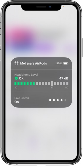 Check real-time headphone audio level