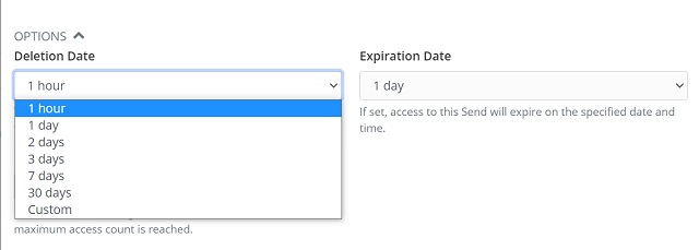 Choose the deletion date