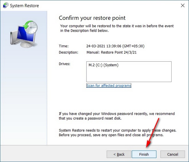 Use System Restore to potentially fix msvcp140.dll missing error
