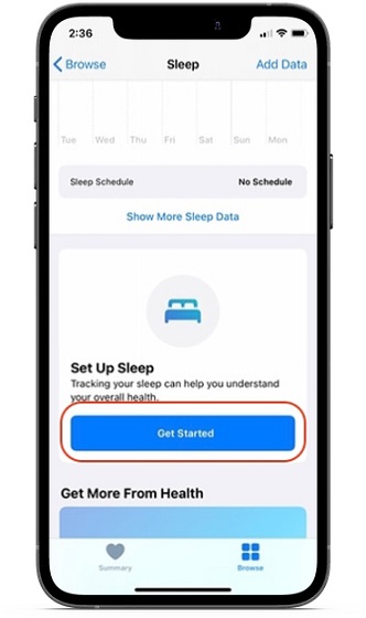 Enable sleep tracking on iPhone