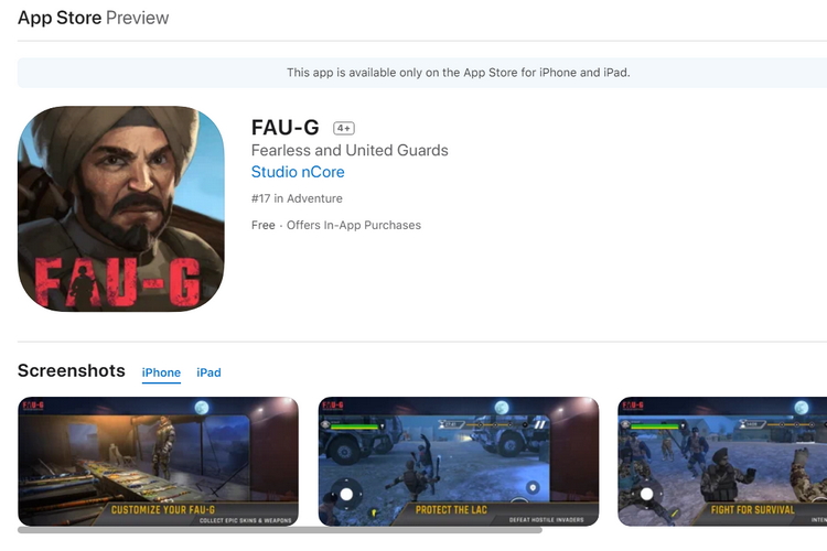 FAU-G is now available on iOS