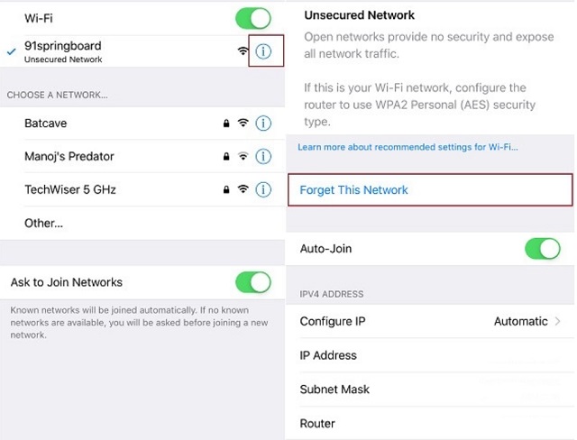 Forget this network - common iOS 14 problems