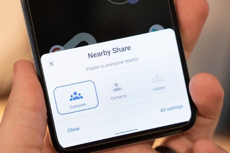 Google Nearby Share new features