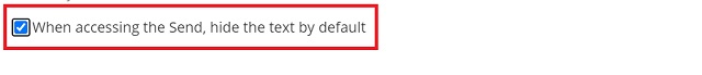 Hide the text when accessing the Bitwarden Send