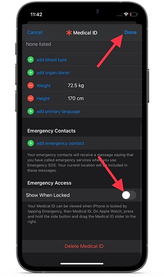 Hide your Medical ID on iPhone