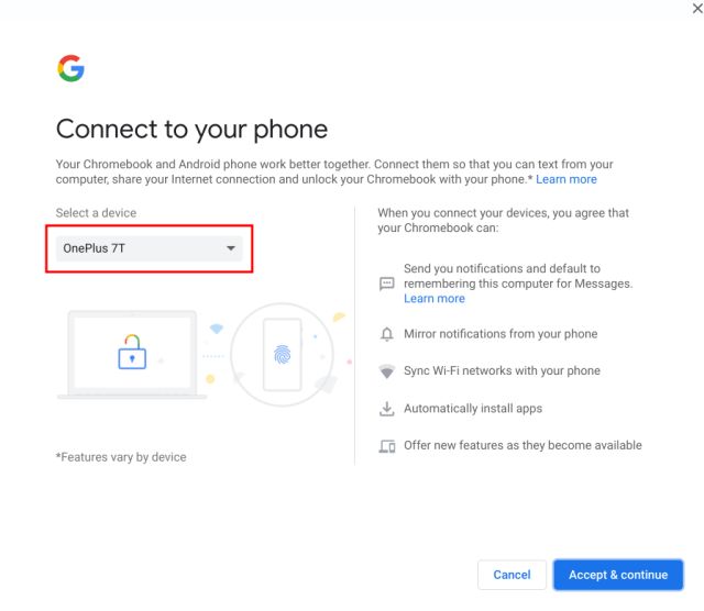 Partager le mot de passe Wi-Fi entre les Chromebooks et Android avec Phone Hub