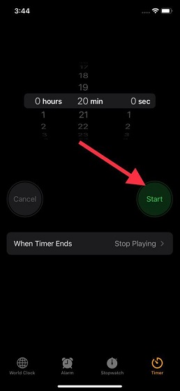 ابدأ تشغيل Sleep Timer لـ Apple Music