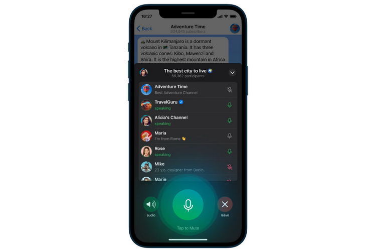 Telegramm-Update fügt Clubhaus-ähnlichen Voice-Chat 2.0, neue Gesten und mehr hinzu