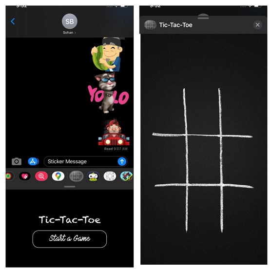 Tic tac toe game on imessage