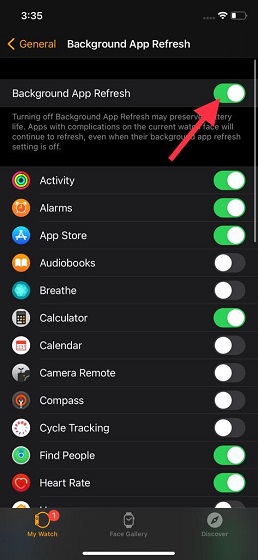 How to Manage Background Refresh for Apps on Apple Watch - 71