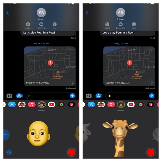 Use Animojis and Memojis