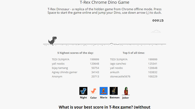 Dino T-Rex Super - Chrome Game - Microsoft Apps