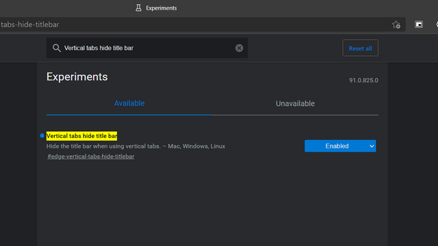 How to Hide Title Bar in Vertical Tabs Mode on Microsoft Edge - 96