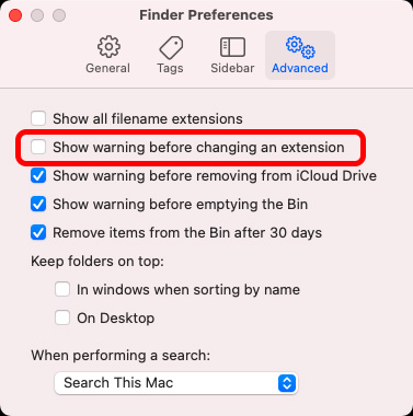 search for a file extension in mac