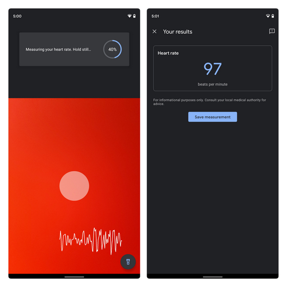 результаты google fit пульс