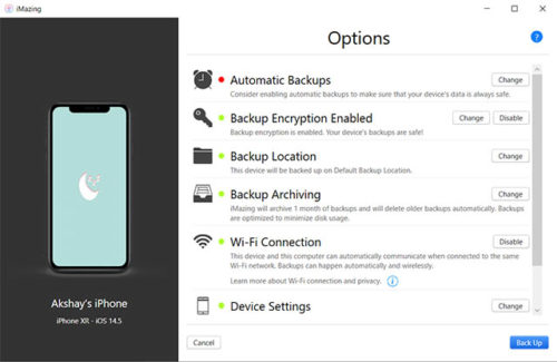 backup iphone to pc view files