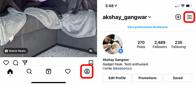 Instagram-App-Profil