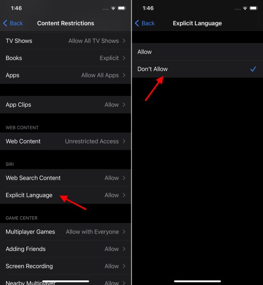 تقييد محتوى البالغين على iOS 14 - siri-تقييد محتوى البالغين على iPhone و iPad