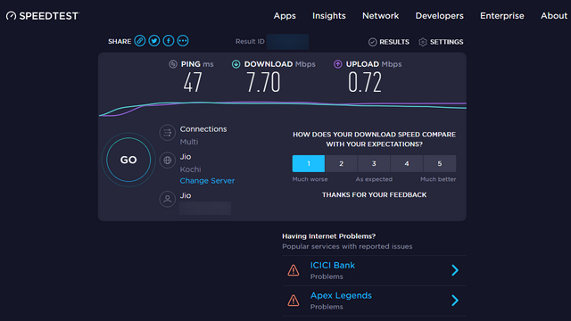 how to match my connection to speedtest by ookla