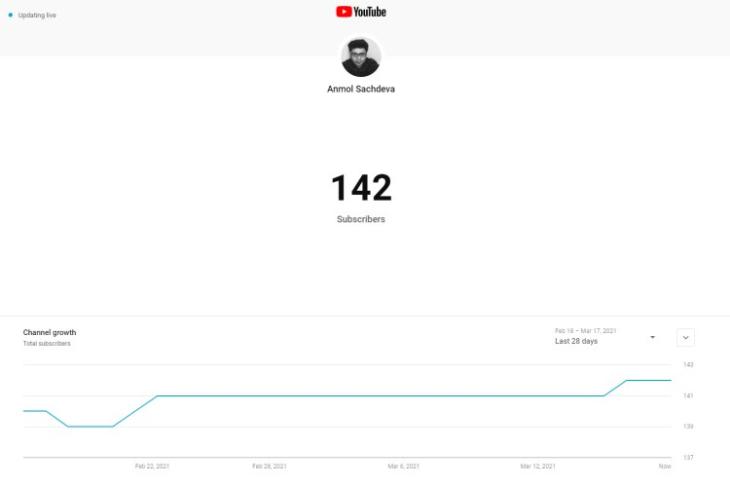 how to see real-time youtube subscriber count
