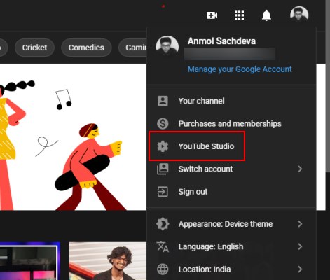 youtube studio settings