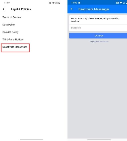 How to deactivate messenger after deactivating facebook 2021