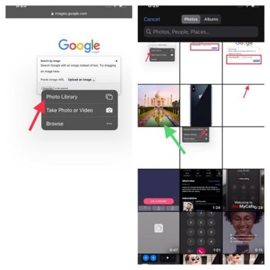 How to reverse image search on iphone from camera roll
