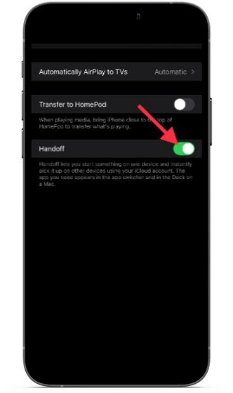 Disable Handoff on your iOS device