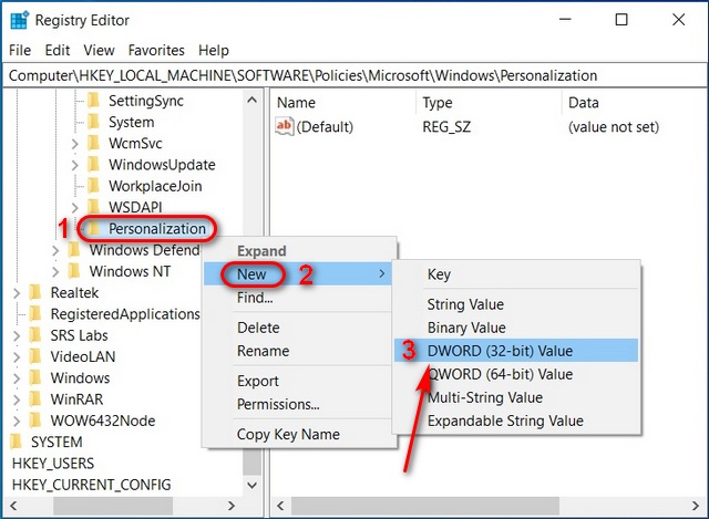 Disable Windows 10 Lock Screen Using Registry