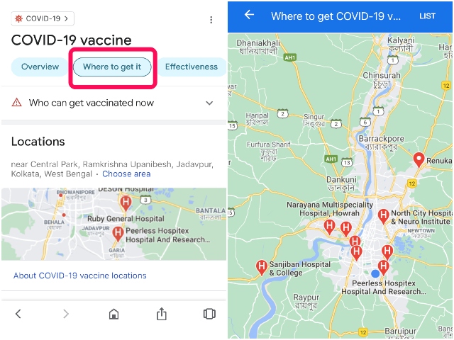 Google Now Shows Vaccination Centers on Search and Maps