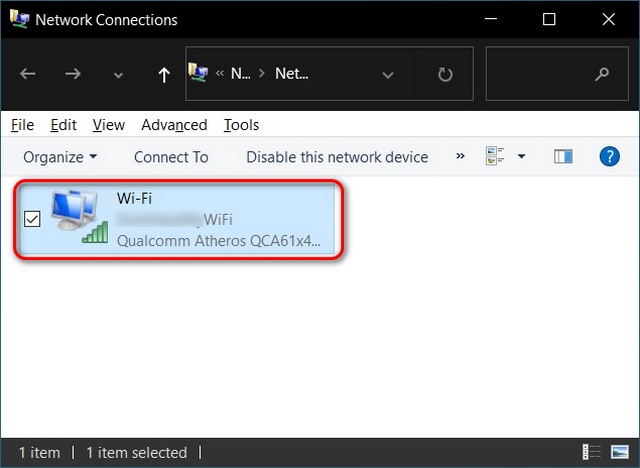 Windows 10 active Wi-Fi adapter