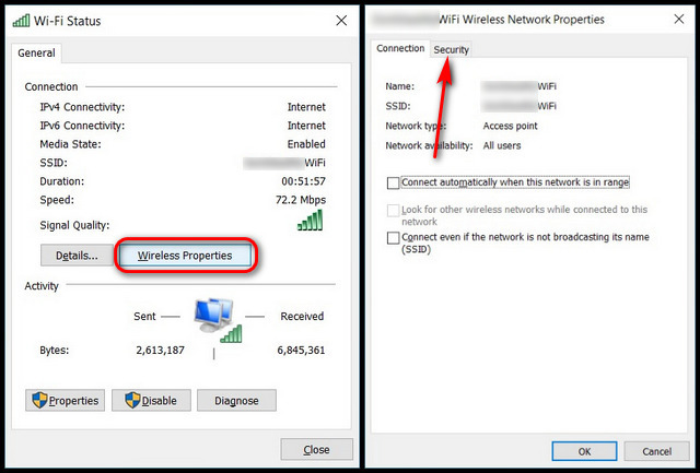 Suchen des WLAN-Kennworts mithilfe der Netzwerkeinstellungen in Windows 10